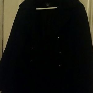 Black Wool Lined Pea Coat